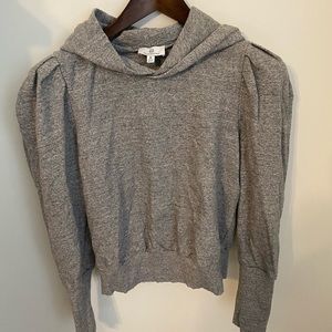 AG puff sleeve crop hoodie sweatshirt